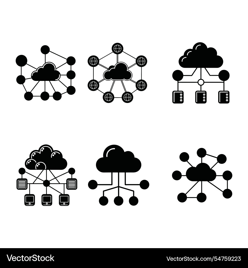 Cloud computing network connection icon Vector Image