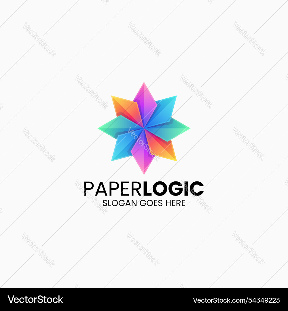 Paper logic gradient colorful logo Paper logic gradient colorful logo Vector Image