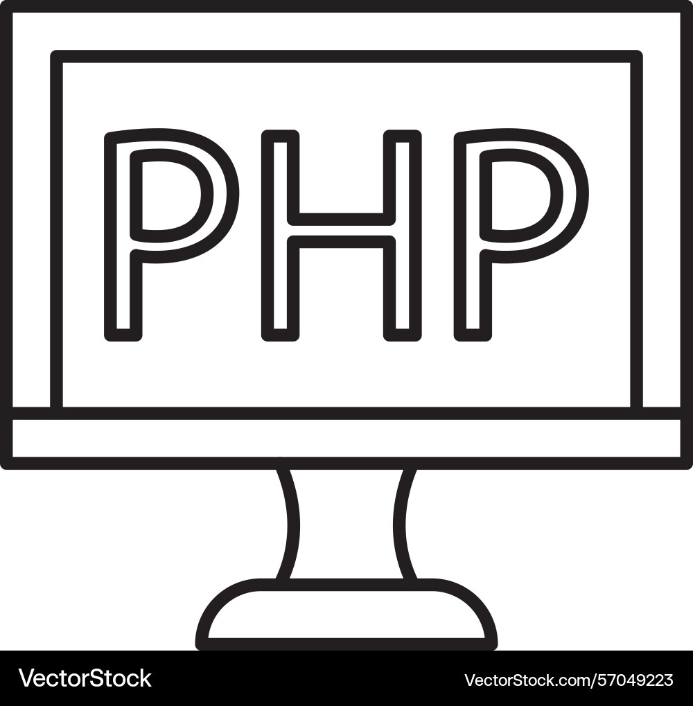 Php line icon design vector image