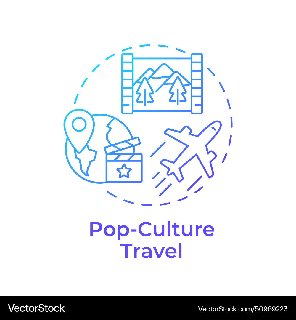 Pop-Kultur Reise blau Gradienten-Konzept Ikone Pop-Kultur Reise blau Gradienten-Konzept Ikone vektorbild