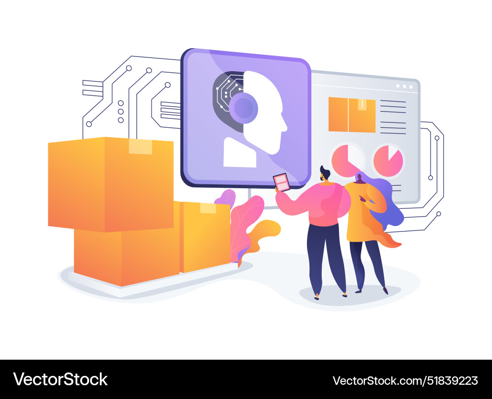 Predictive inventory analytics with ai abstract Predictive inventory analytics with ai abstract vector image