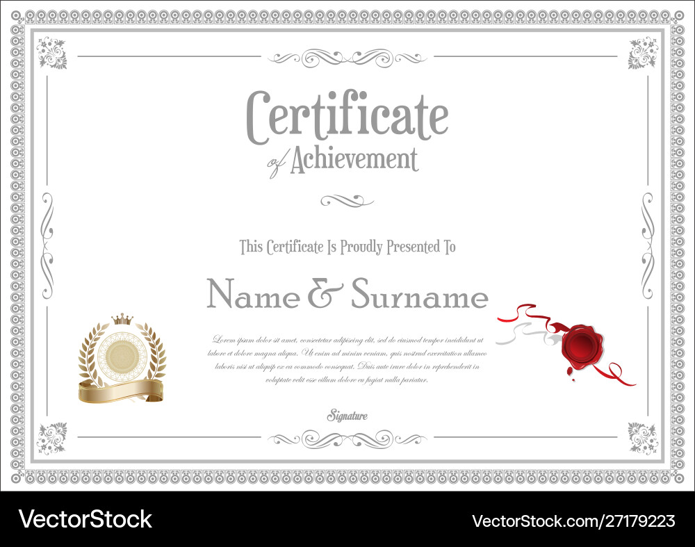 Retro Certificate Diploma Template vector image