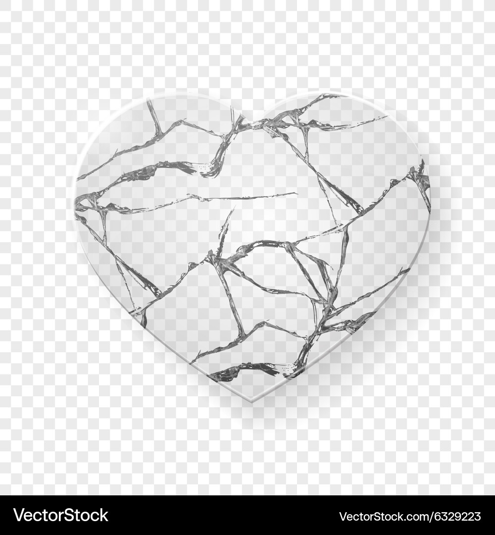 Shattered Glass Heart – Royalty-Free Vector | VectorStock, image size:1000x1080