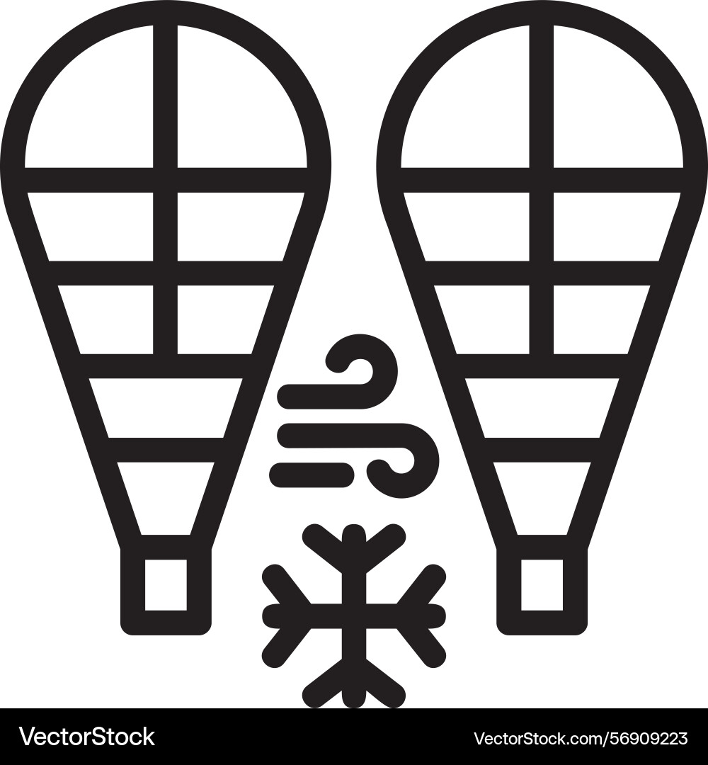 Snowshoes linear style icon design Vector Image