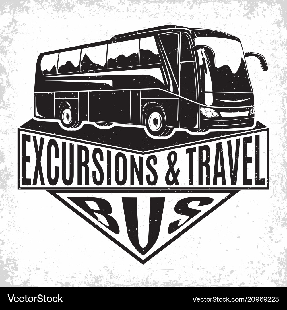 Travel bus vintage emblem Travel bus vintage emblem vector image