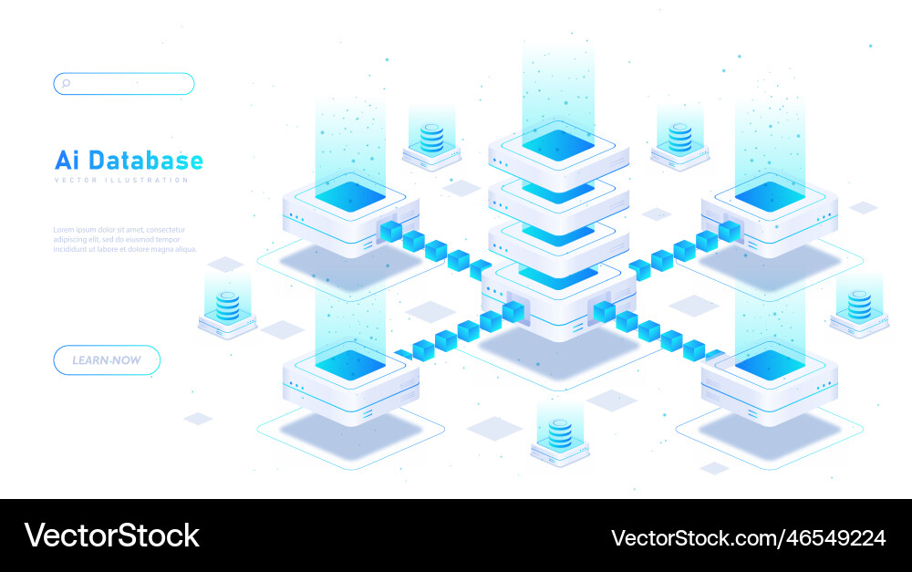 AI Database Server Network vector image
