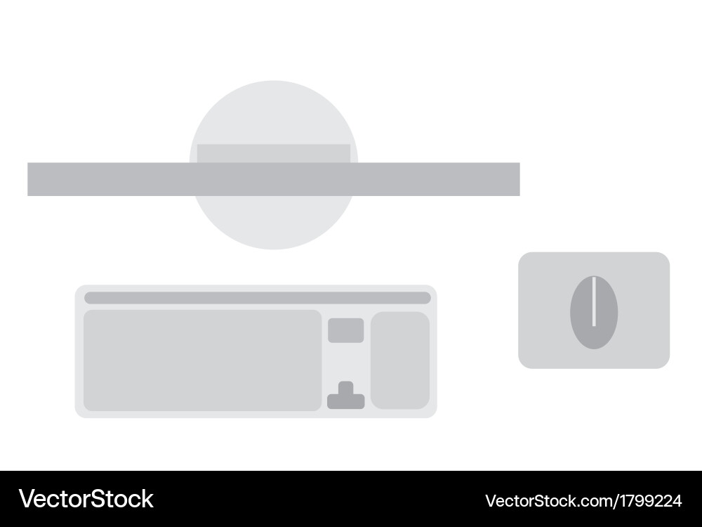 Computer with monitor keyboard and mouse vector image