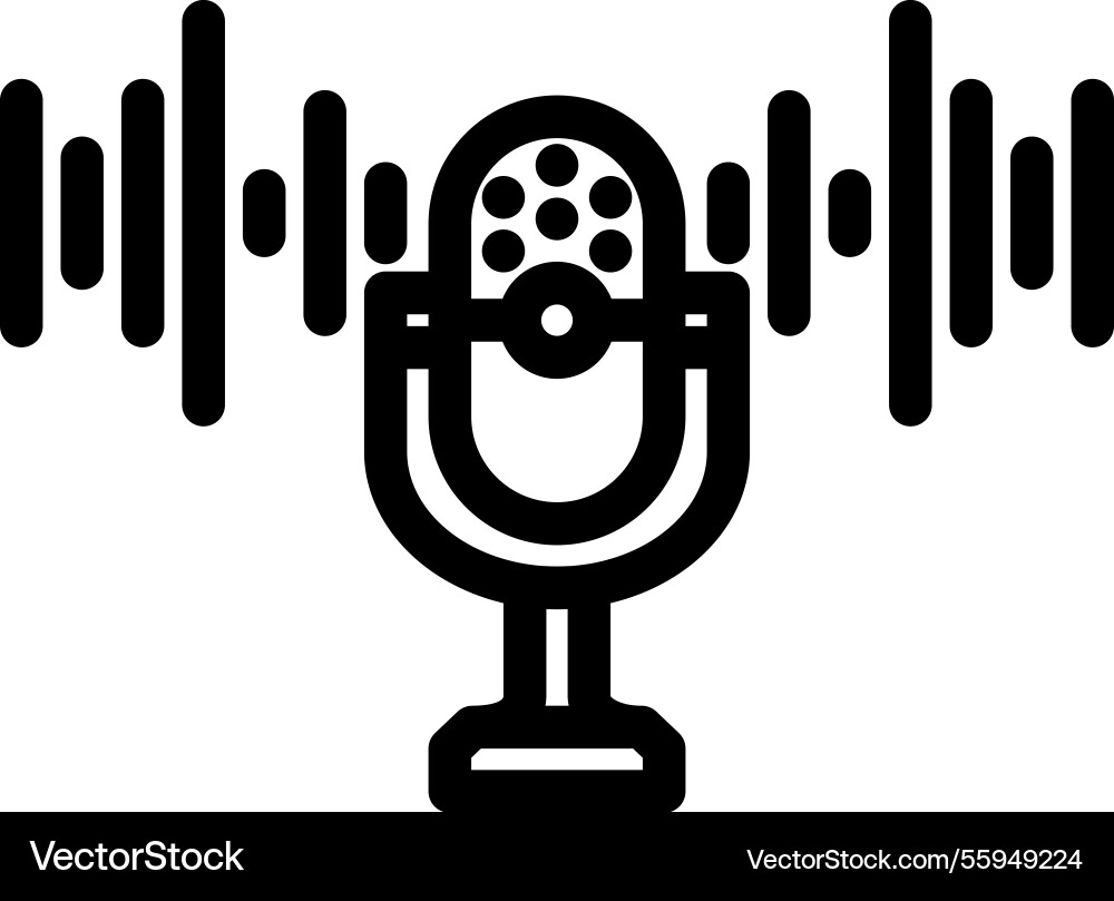 Digital assistant microphone ai integration line Digital assistant microphone ai integration line vector image