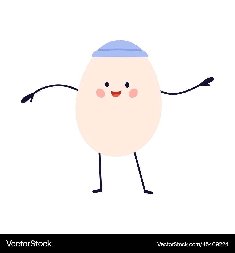 Egg character for easter or eggs day cute cartoon Egg character for easter or eggs day cute cartoon vector image