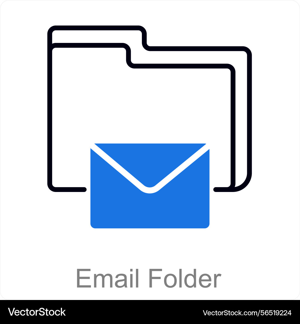 Email folder and file icon concept Vector Image