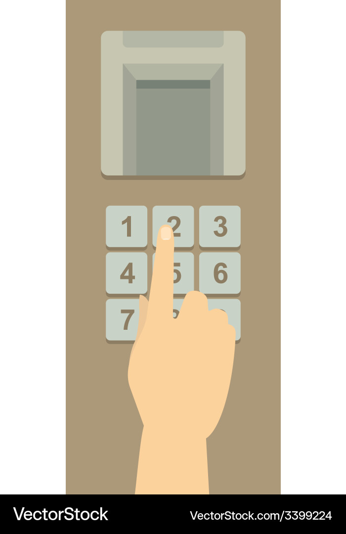 Enter code on the keys vector image