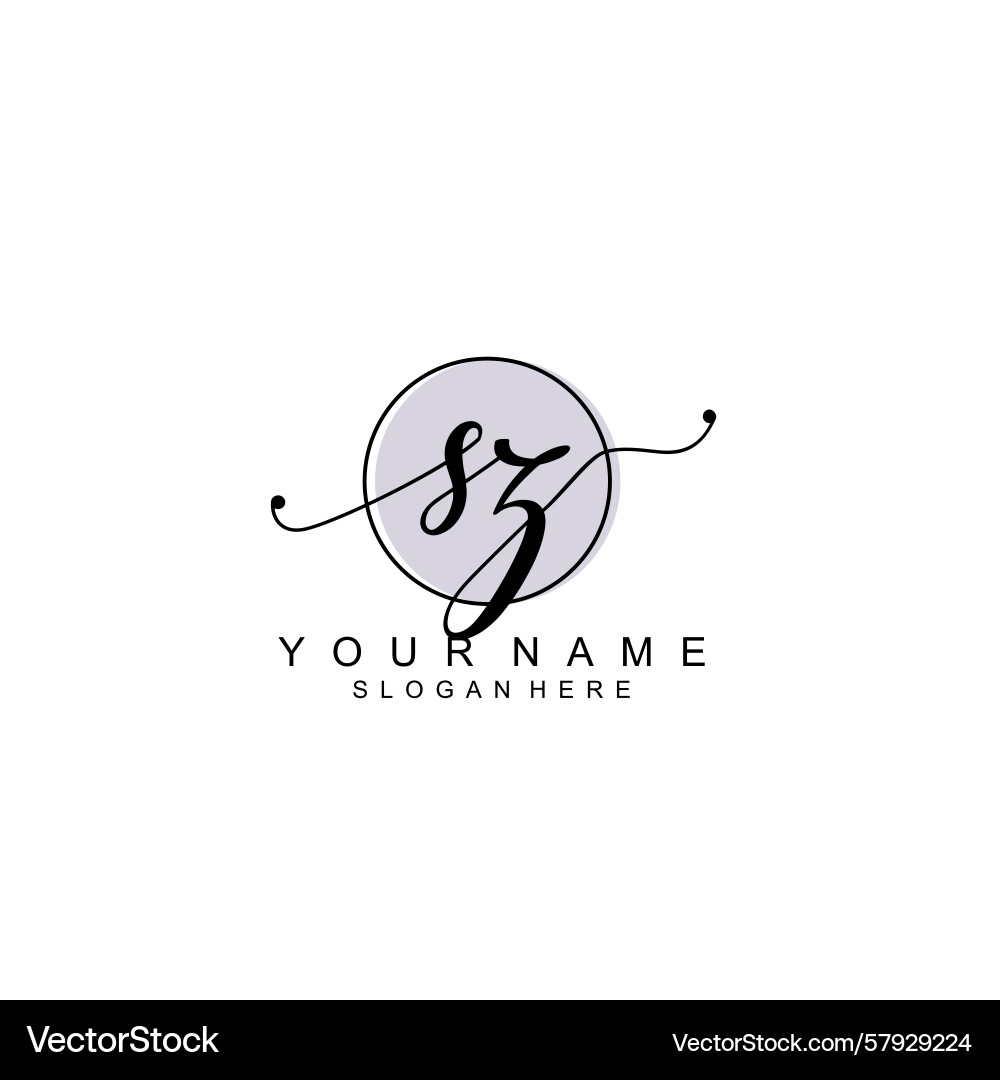 Handwriting logo concepts with initial sz Handwriting logo concepts with initial sz Vector Image