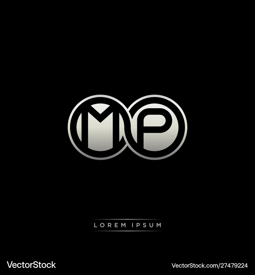 Mp initial letter linked circle capital monogram Vector Image