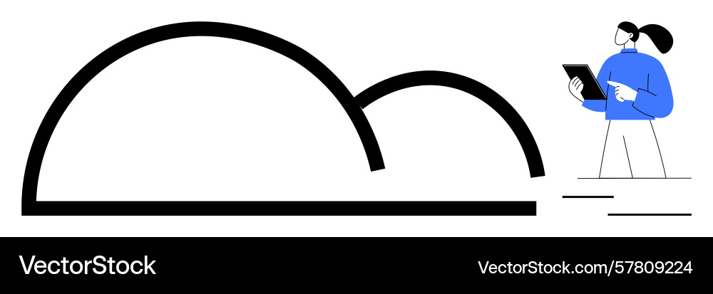 Professional woman analyzing cloud computing data Vector Image