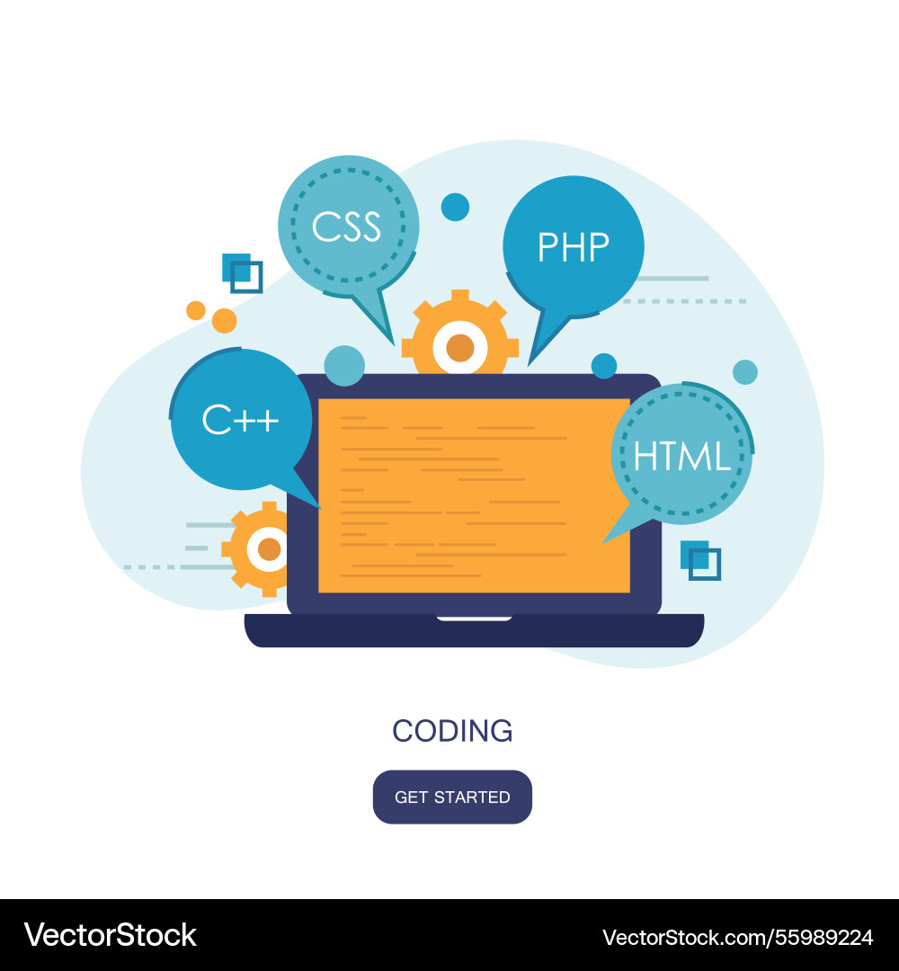 Programming and coding concept vector image