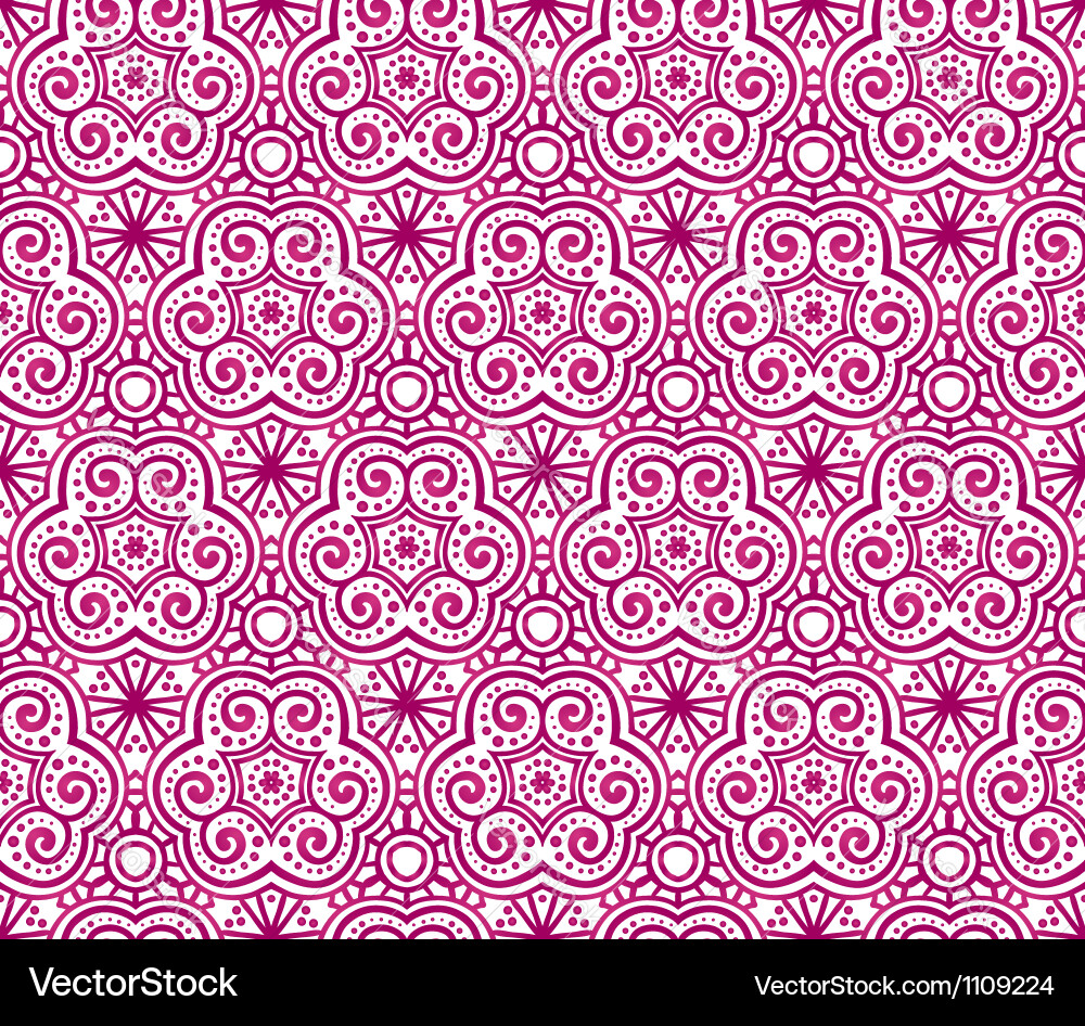Red abstract curls seamless pattern vector image