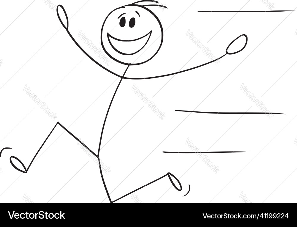 Smiling Runner with Arms Open vector image