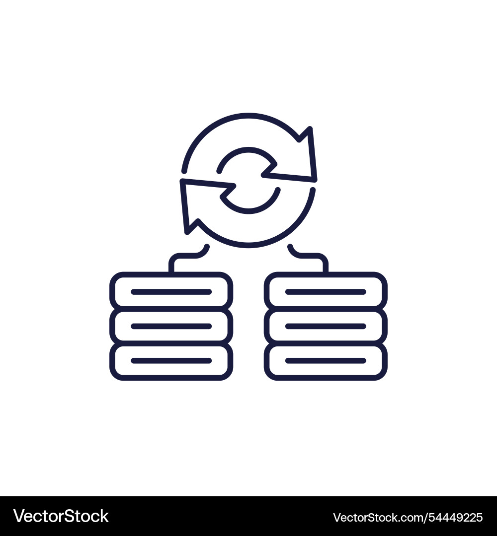 Backup servers data line icon vector image