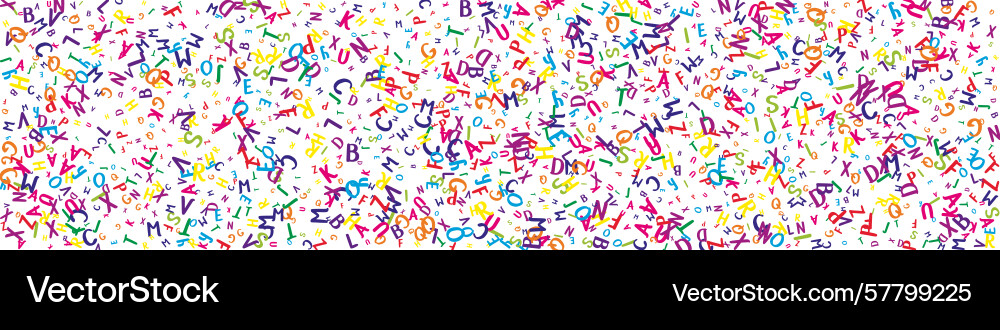 Falling letters of english language colorful Vector Image
