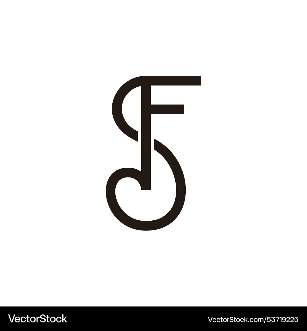 Letter sf loop linked connect lines logo Vector Image