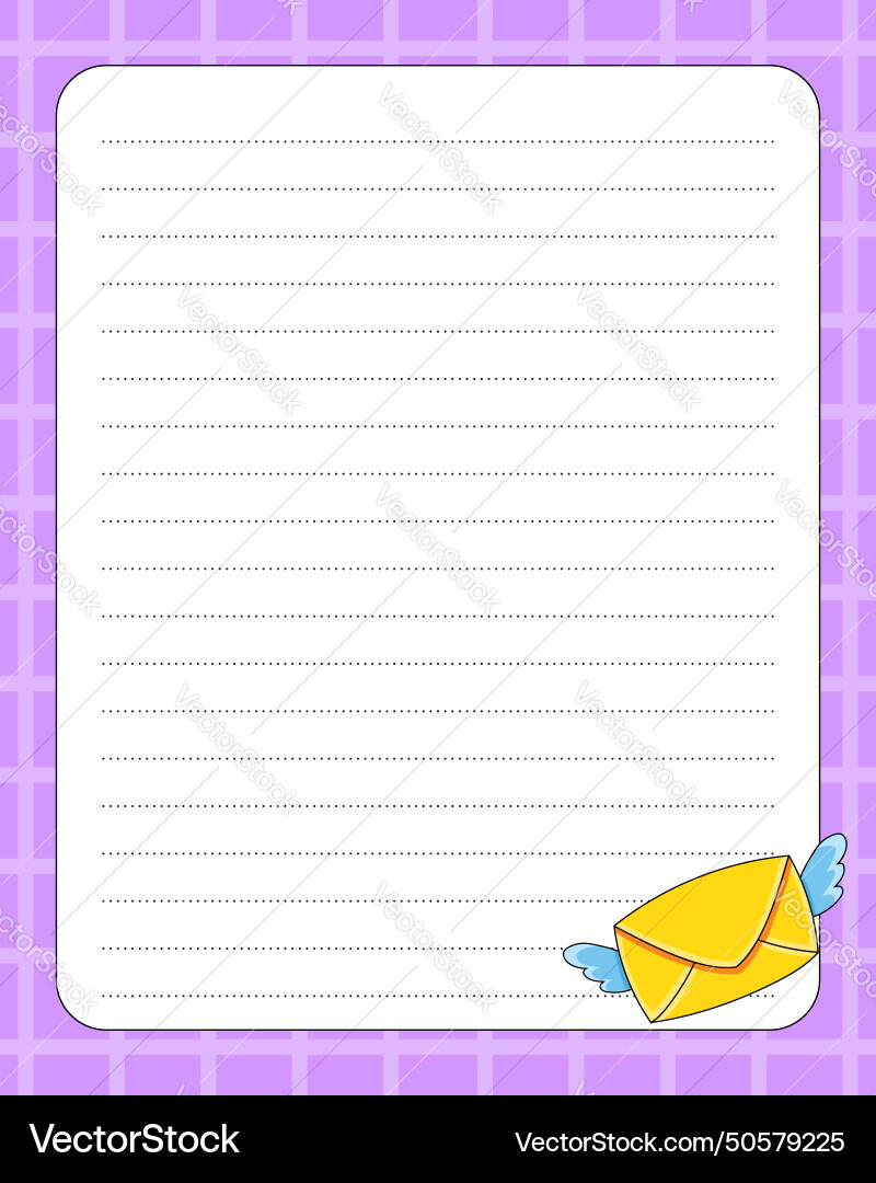 Lined sheet template handwriting paper for diary Vector Image Lined sheet template handwriting paper for diary Vector Image