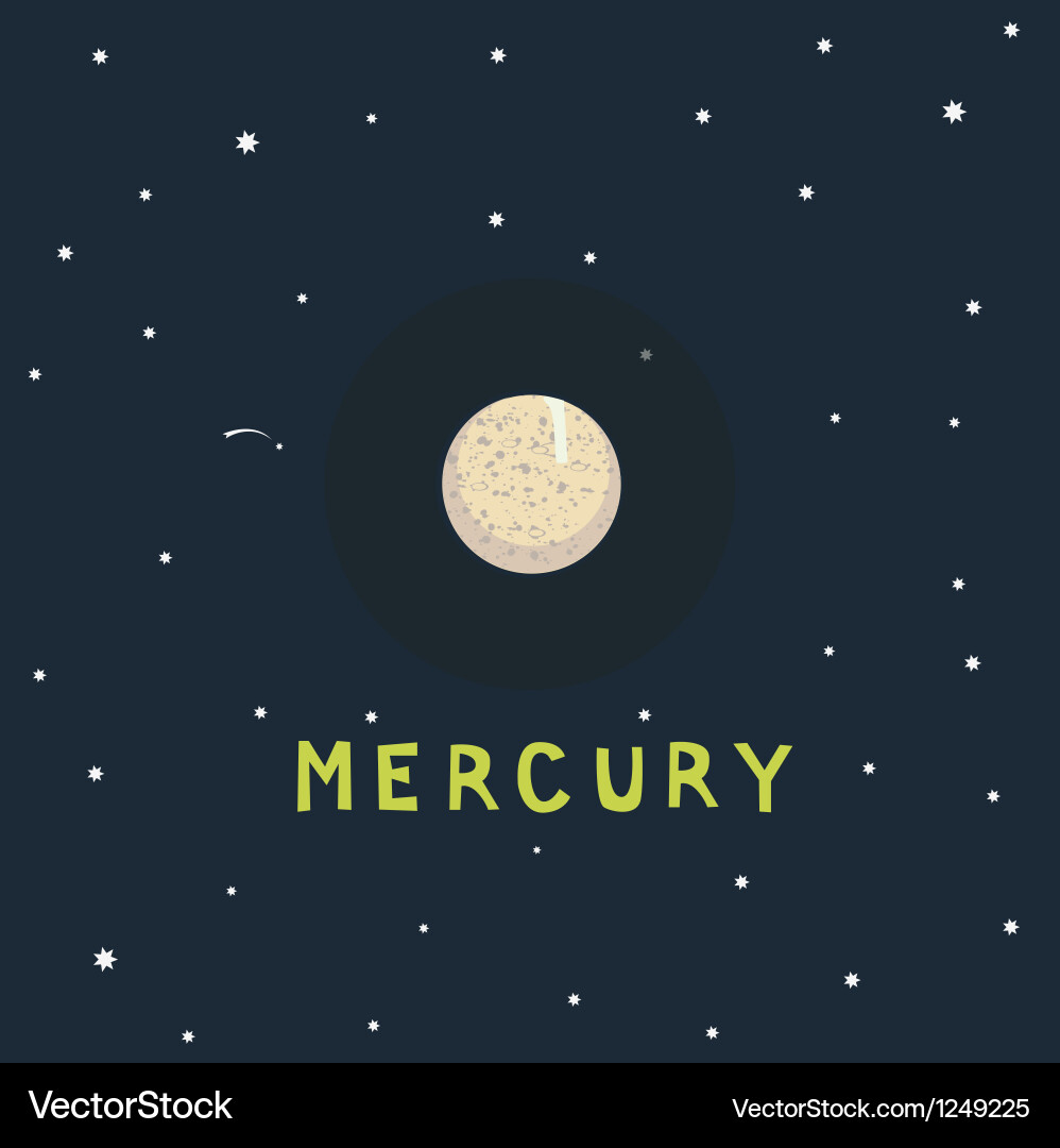 Mercury space view Royalty Free Vector Image - VectorStock