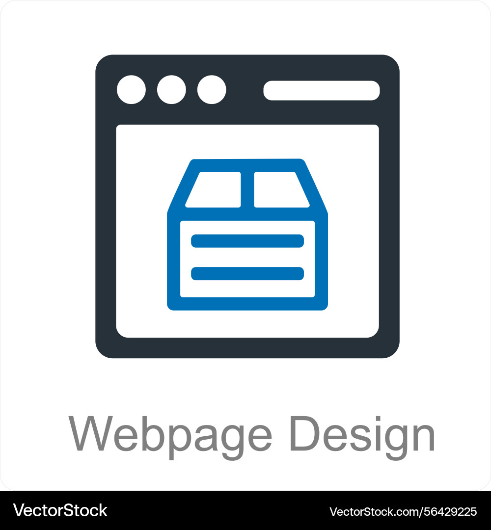 Webpage design and element icon concept Vector Image