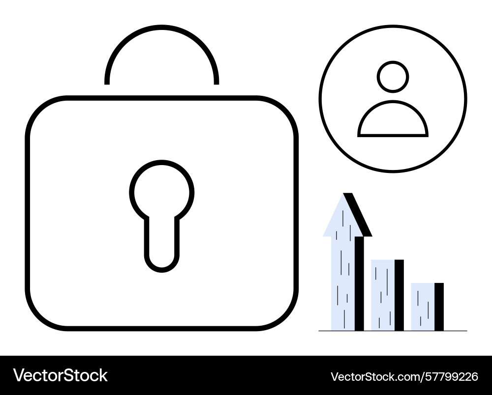 Cybersecurity and data privacy with user identity vector image