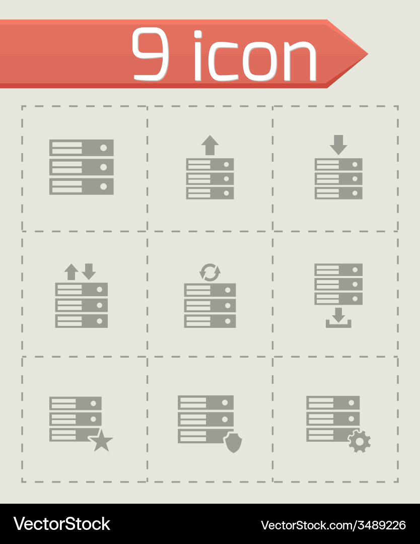 Database icon set vector image