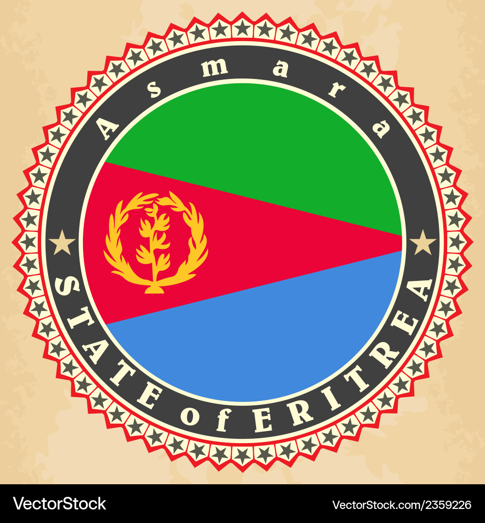 Eritrea Flag Label vector image