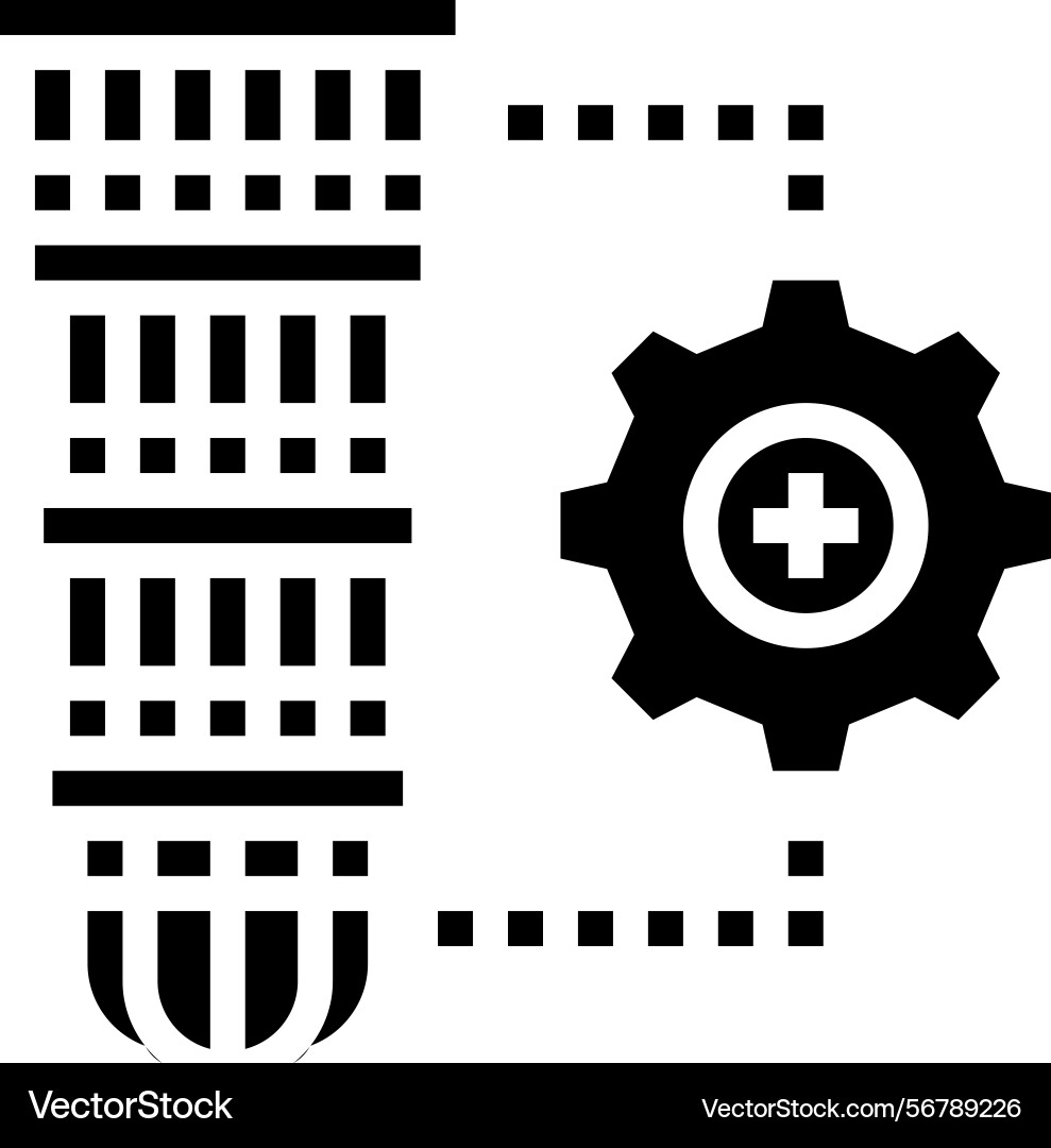 Hardware scalability quantum computer glyph icon vector image