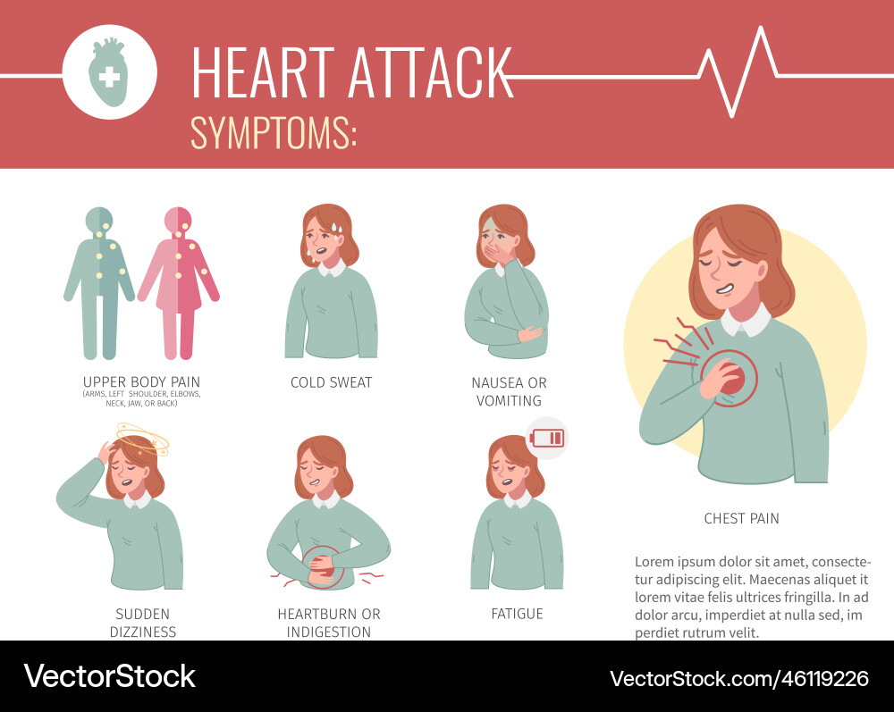 Heart Attack Infographics Royalty Free Vector Image
