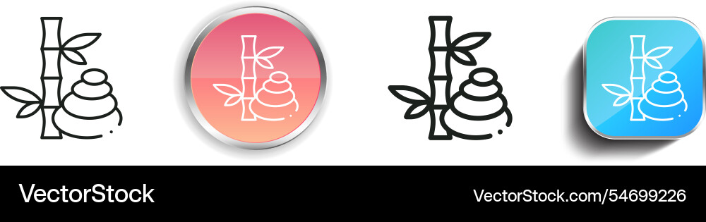 Hot stones icon thin linear regular and button Hot stones icon thin linear regular and button Vector Image