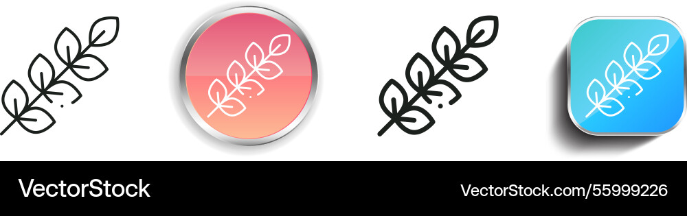 Leaf icon thin linear regular and button style vector image