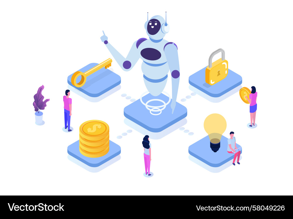 Robotic Process Automation (RPA) Concept Vector Image