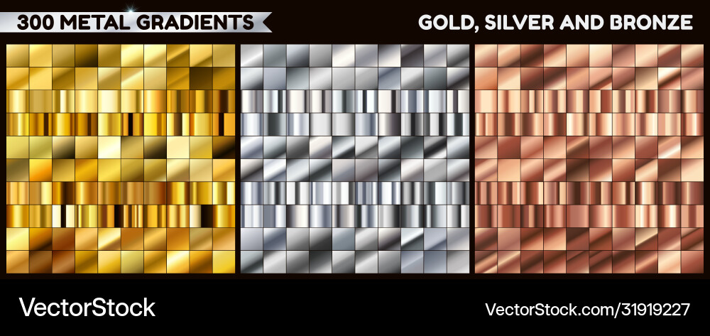 Golden Silber und Bronze Gradienten Set Golden Silber und Bronze Gradienten Set vektorbild