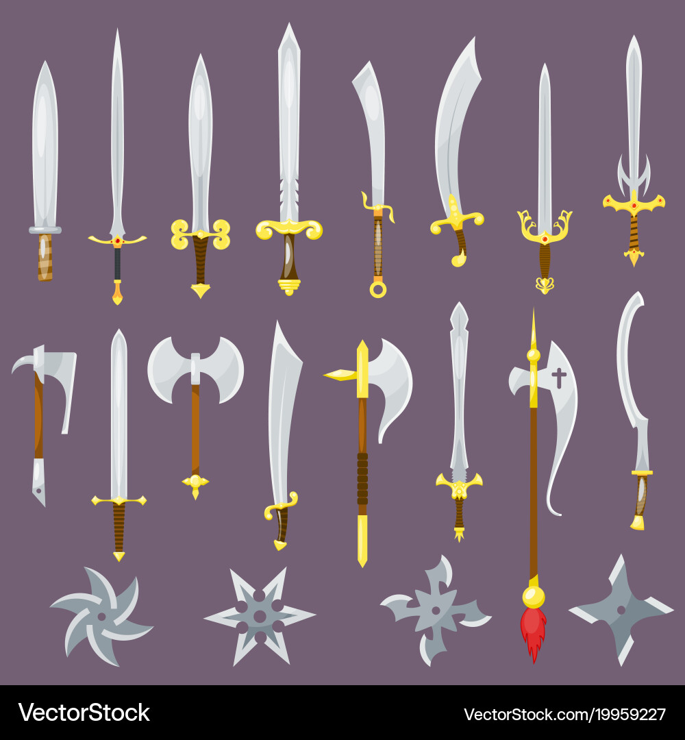 Medieval Knight Sword Set Vector Image
