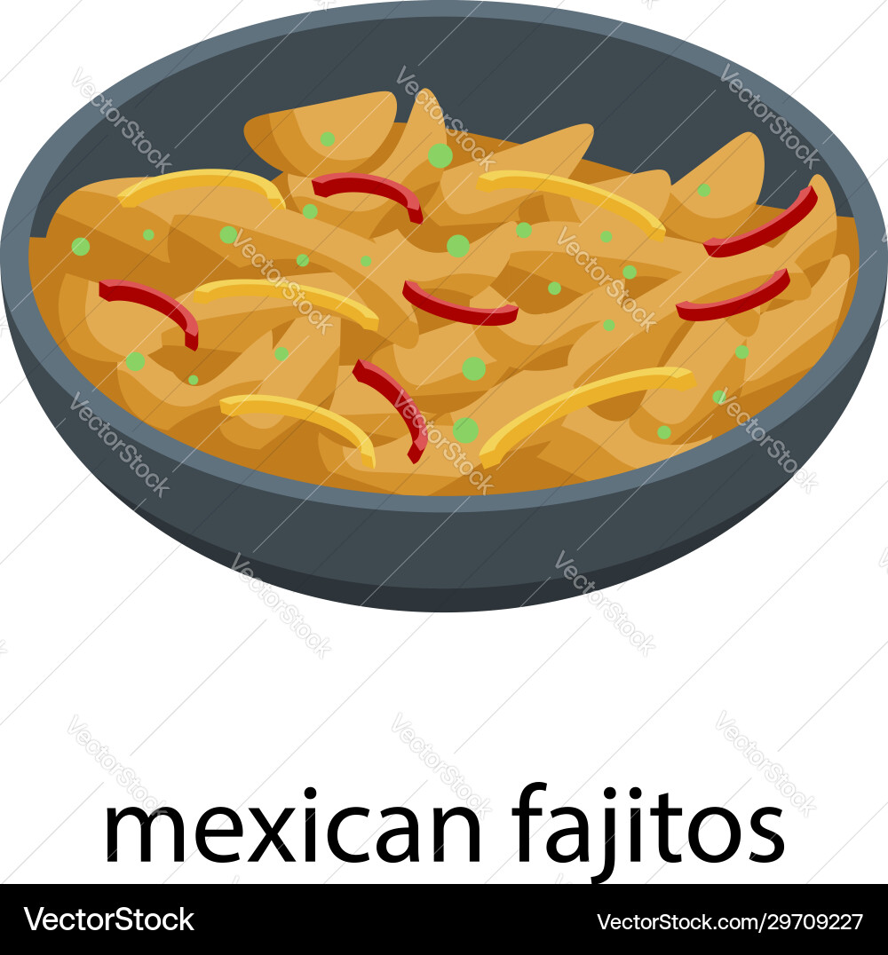 Mexican fajitos icon isometric style Mexican fajitos icon isometric style vector image