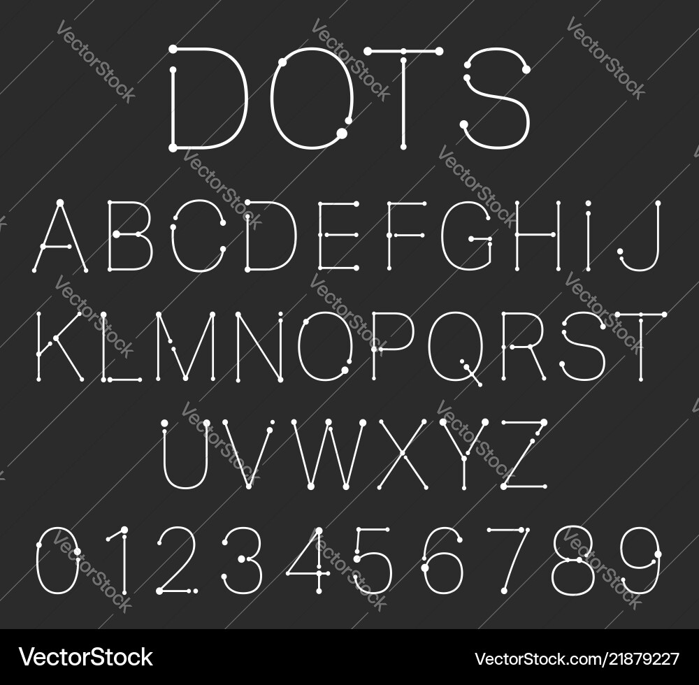 Minimal Dots Font - Alphabet Template vector image