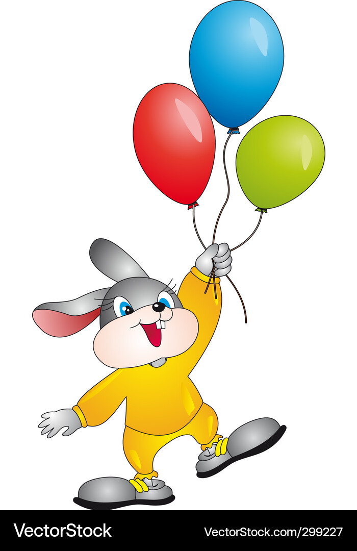 Rabbit with balloons Vector Image
