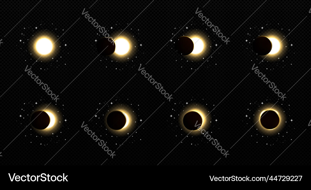Sonnen- oder Mondfinsternis auf transparentem Hintergrund Sonnen- oder Mondfinsternis auf transparentem Hintergrund vektorbild