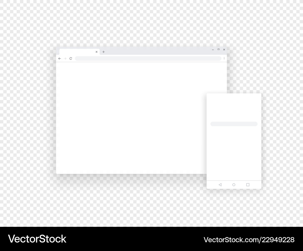 Adaptive mobile und web-browser mockup-Objekte Adaptive mobile und web-browser mockup-Objekte vektorbild