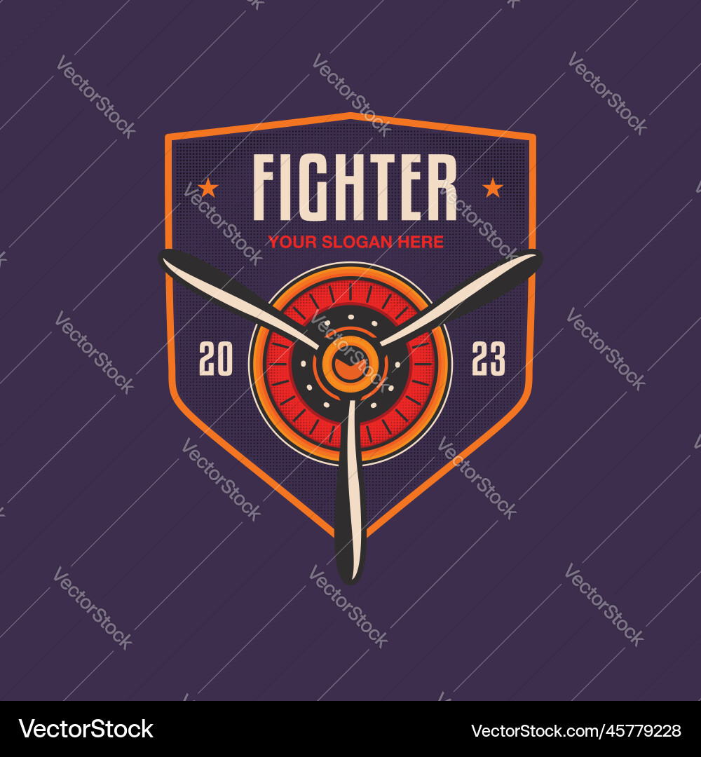 Airplane logo template with propeller plane Airplane logo template with propeller plane vector image