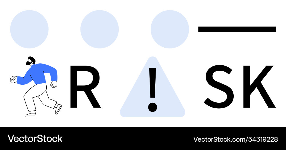 Business professional running under risk-related Business professional running under risk-related vector image