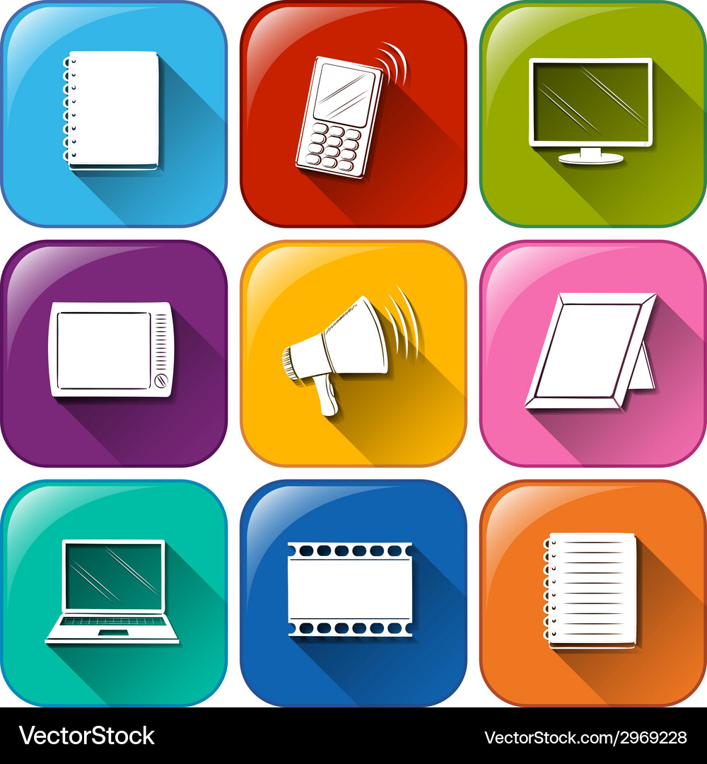 Buttons with the different communication tools Vector Image