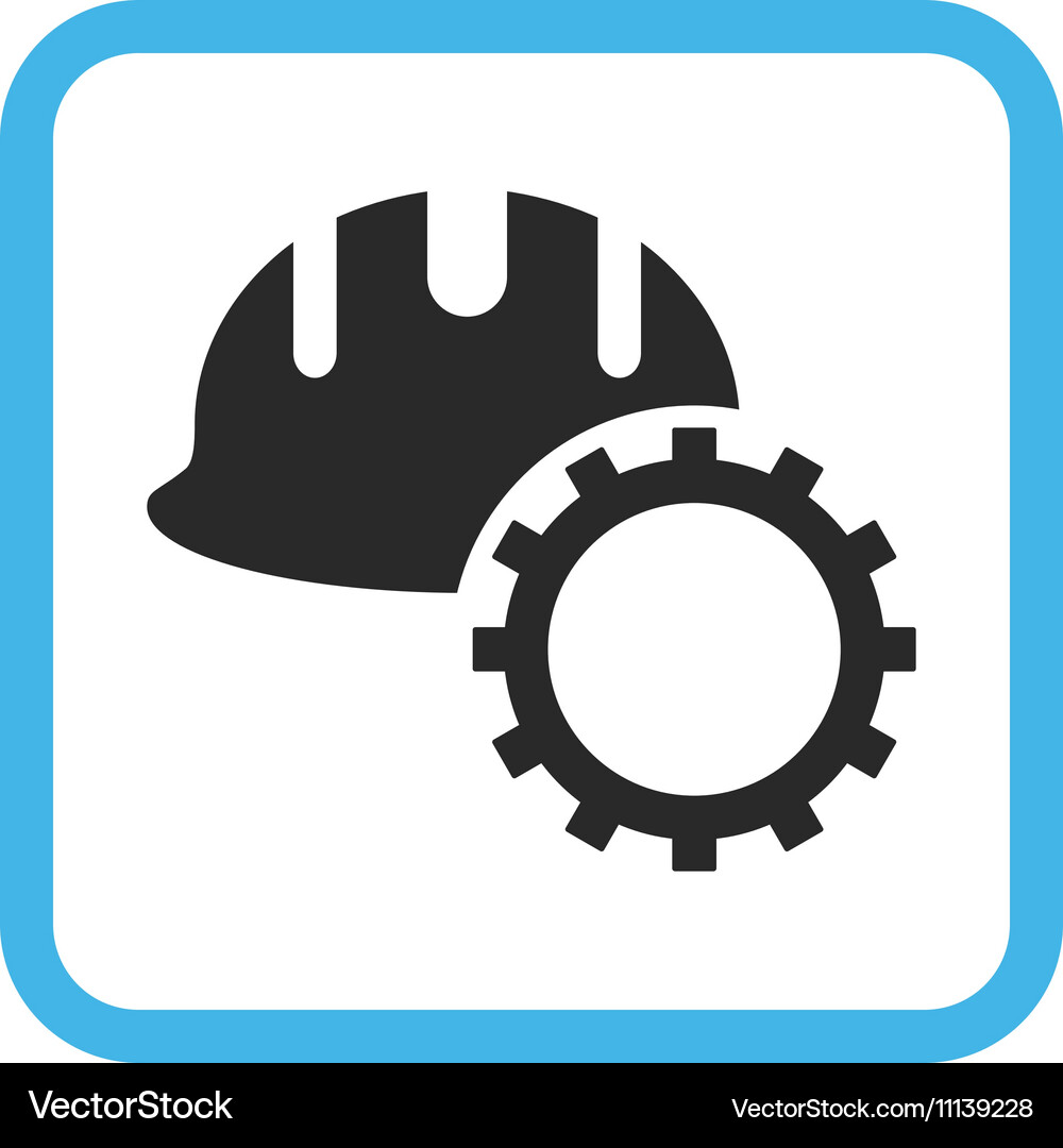 Development hardhat icon in a frame Vector Image
