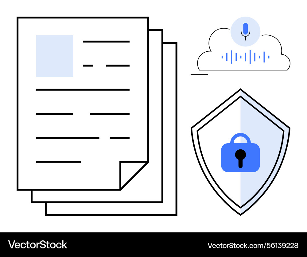 Digital document security and audio recording Digital document security and audio recording Vector Image