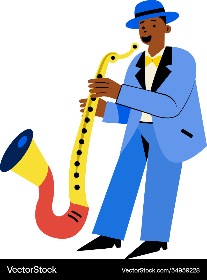 Flat character of a shofar player vector image