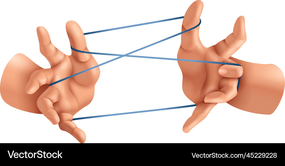 Hand strings puzzle composition vector image