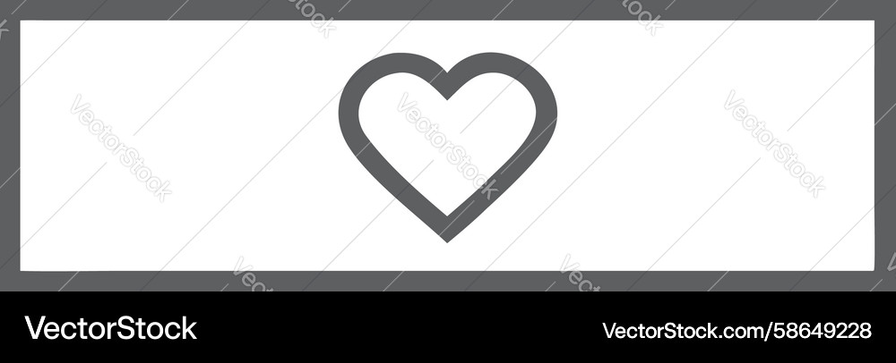 Minimal rectangle frame with heart icon design Vector Image